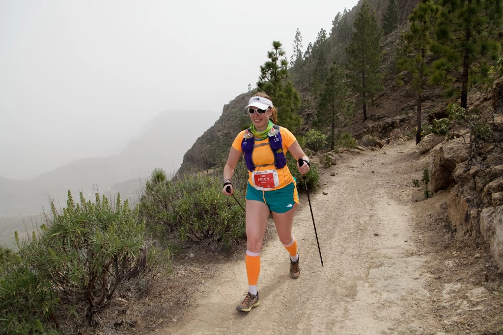 Enjoying the climbs. The North Face T-shirt and Better Than Naked shorts