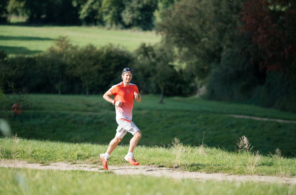 Alastair running on a local circuit - Trail & Kale running streak