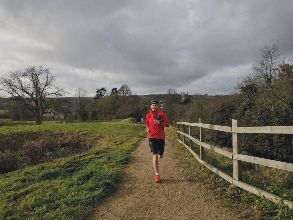 Alastair running on a local circuit - Trail & Kale running streak