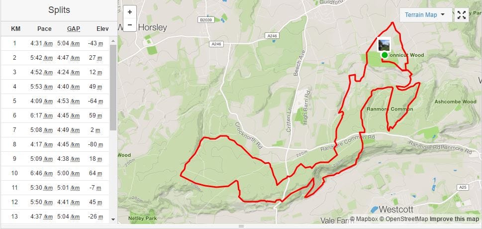 Maverick Race Surrey 25k route