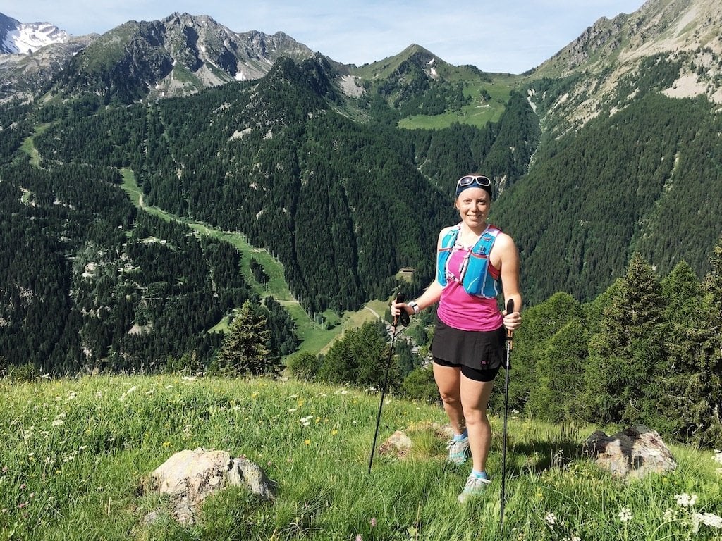 Trail running with poles