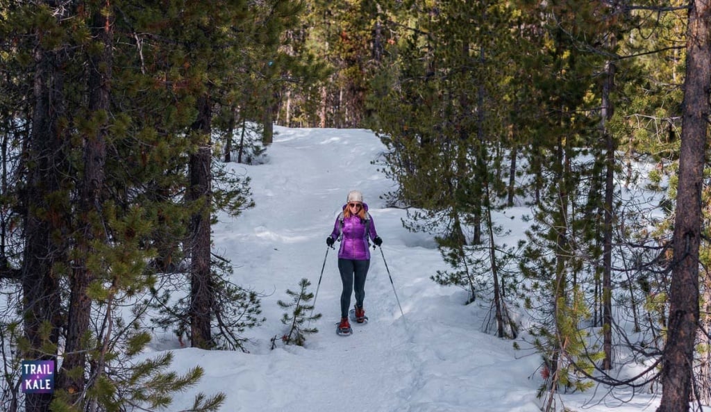 Guide to Snowshoeing For Beginners trail and kale wm 2