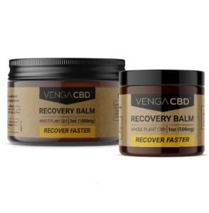 Venga CBD Recovery Balm product trail and kale