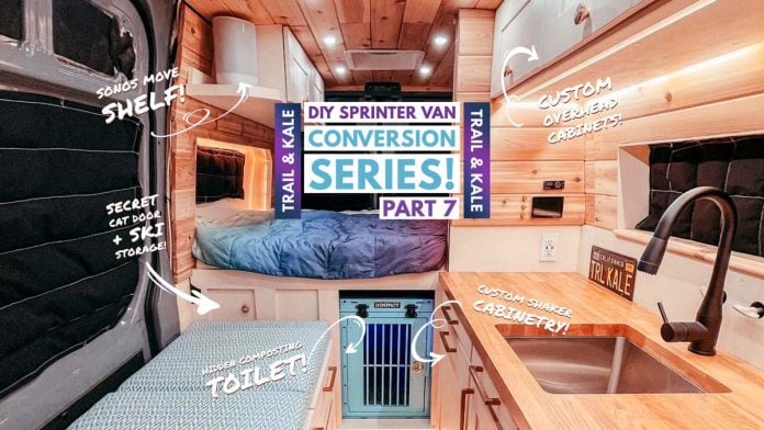 Sprinter Van Conversion Part 7 campervan hidden toilet DIY Sprinter van build Trail and kale