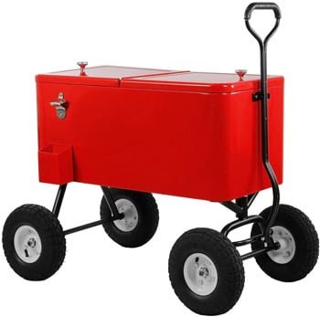 Clevr Party Wagon Cooler 80QT for BBQ and parties Trail and Kale