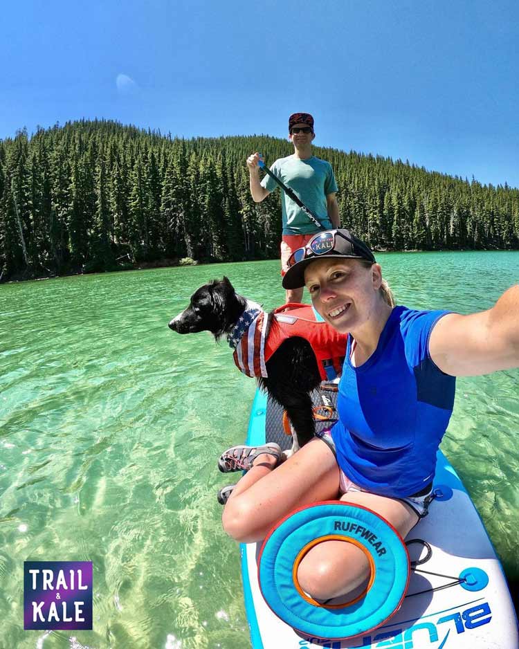 Fi Dog Collar is waterproof too - Here's Kepler the Border Collie on a SUP
