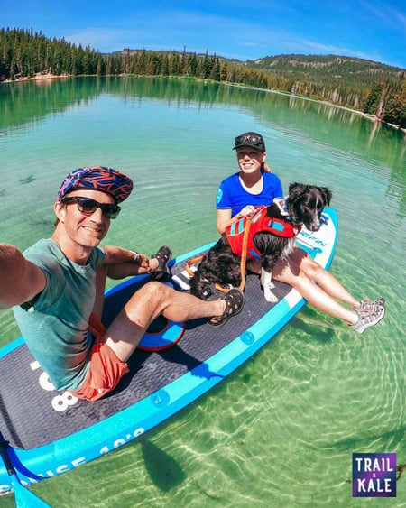 stand up paddle boarding with a dog Trail and Kale