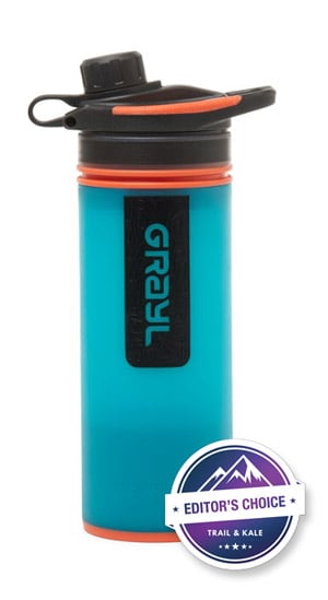 Best backpacking water filter Grayl Geopress Water Purifier Bottle 2 trail kale