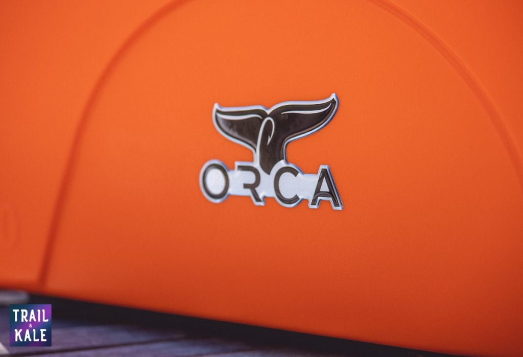 Orca Coolers logo on the front of the cooler - ORCA Cooler Review