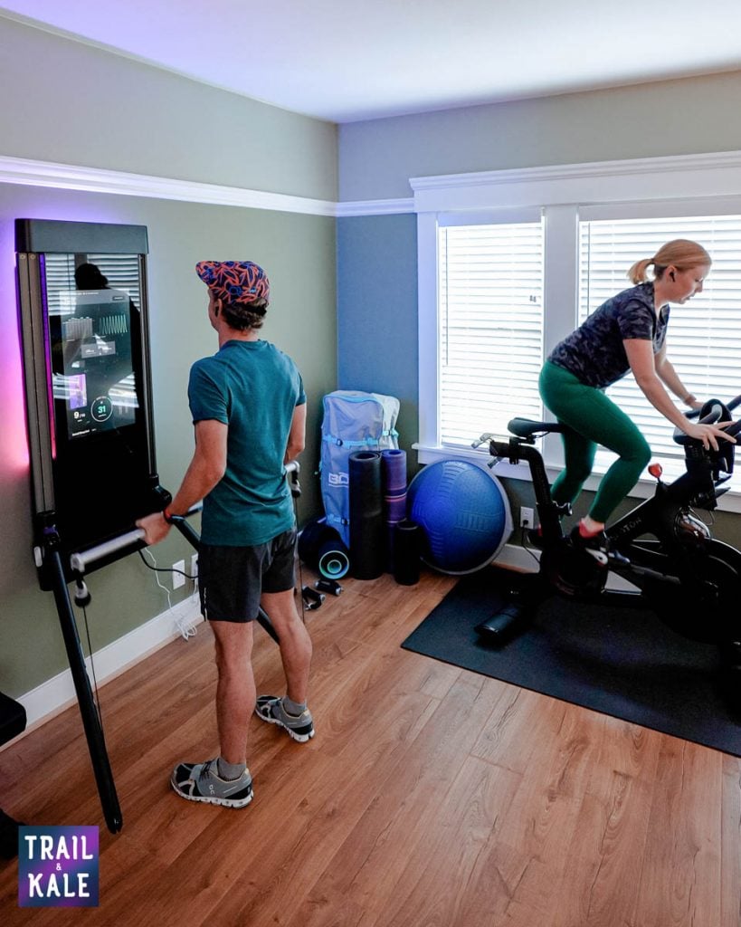 resistance training for improving vo2 max - Getting in a little upper body and core resistance training while Helen busts out some Peloton bike intervals.