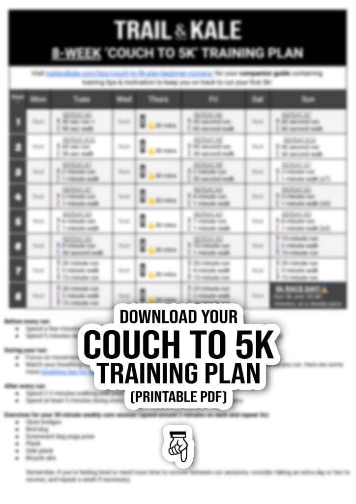 COUCH TO 5K TRAINING PLAN 8 WEEK TRAIL KALE Click to unlock out of focus