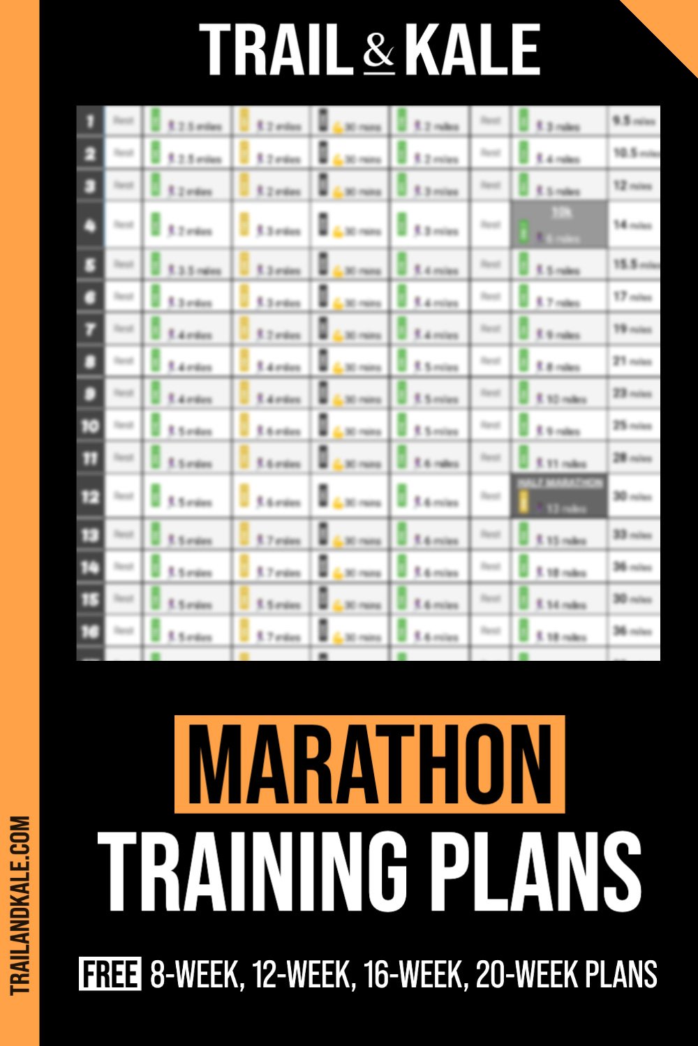 Marathon Training Plans by Trail and Kale 