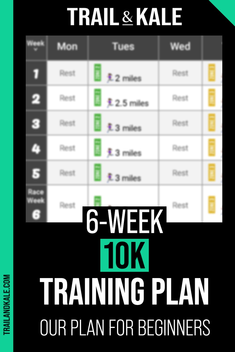 6 WEEK 10K training plan