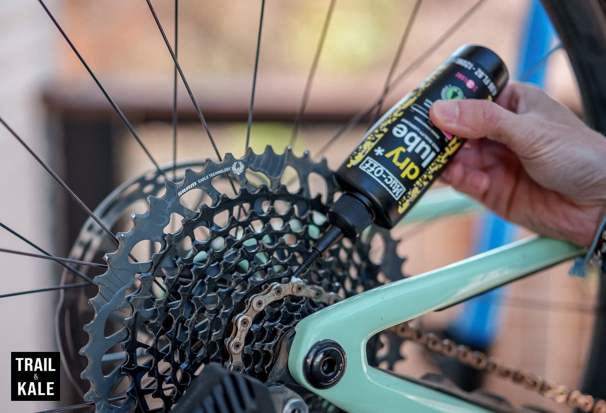 Your gears will shift much more smoothly after lubing your derailleur pivots and chain.