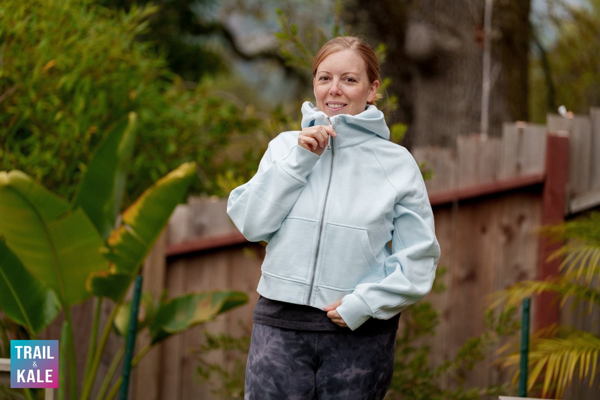 NEW Women Lululemon Scuba Oversized Full Zip Hoodie Blue Linen Size M/L