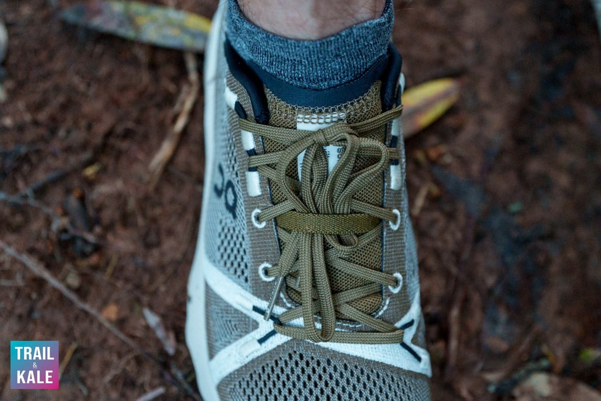 A nice elasticated loop stows your laces away.