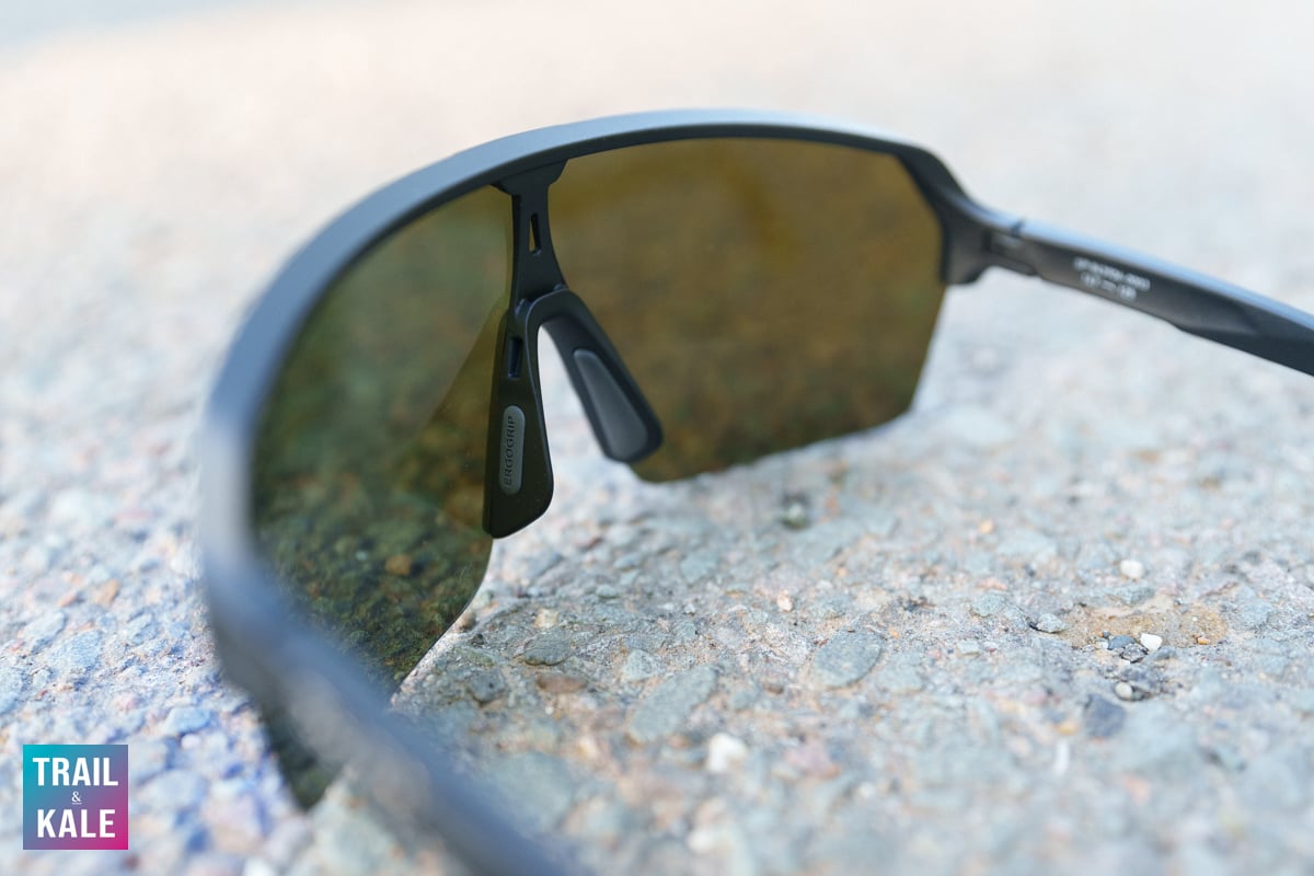 The non-slip nose pieces on the Rudy Project Spinshield Air sunglasses keep them in place when you run