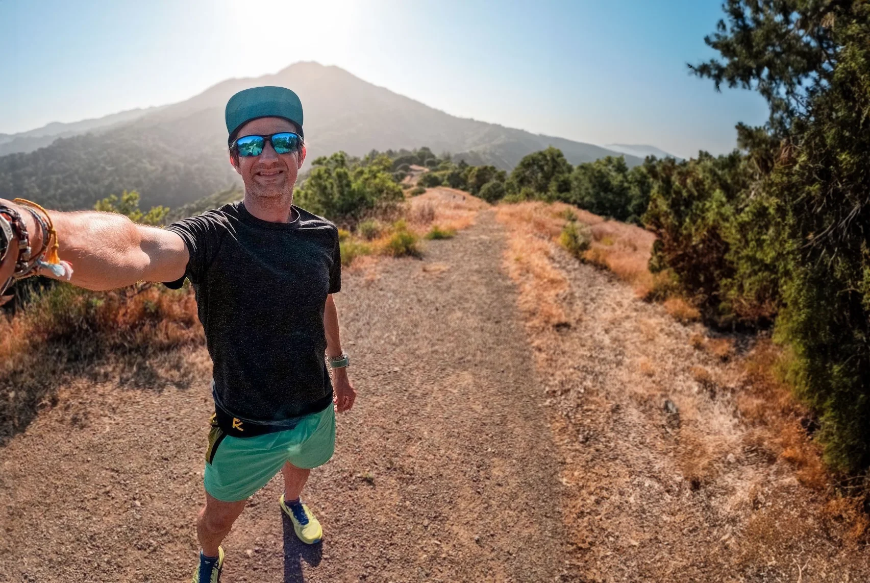 Alastair testing some HOKA trail running shoes on Mount Tamalpais in Northern California