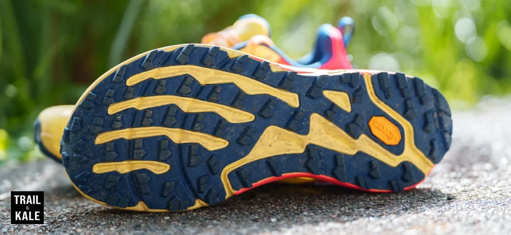 The Altra Timp 5's outsole uses Vibram Megagrip, and it is, very grippy.